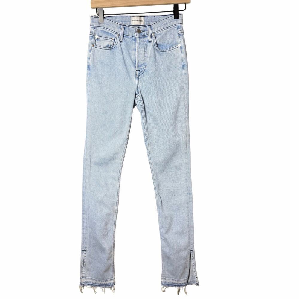 Cotton Citizen Split Skinny Leg Light Wash Button Fly Women’s Size 24